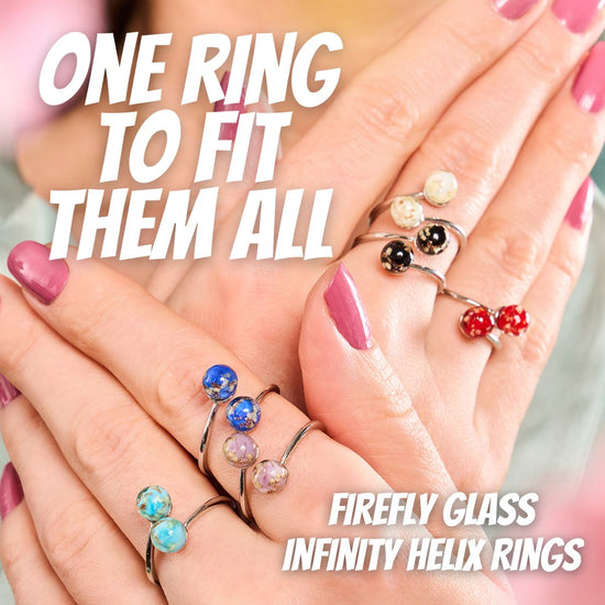 FIREFLY GLASS INFINITY HELIX RINGS